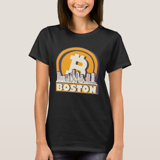 Boston Bitcoin Maximalist  Bitcoin Boston Skyline Tシャツ (正面)