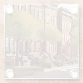 Boston Brownstones | Beacon Street Watercolor ガラスコースター (裏面)