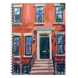 Boston Brownstones Massachusetts Watercolor ノートブック