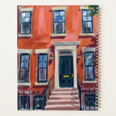 Boston Brownstones Massachusetts Watercolor プランナー手帳 (裏面)