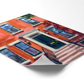 Boston Brownstones Massachusetts Watercolor Art ポスター (角)
