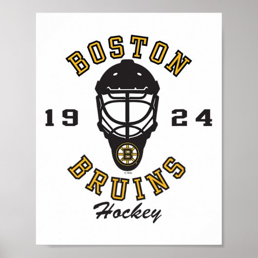 Boston Bruins Hockey Mask Gray Officially Licensed ポスター (正面)