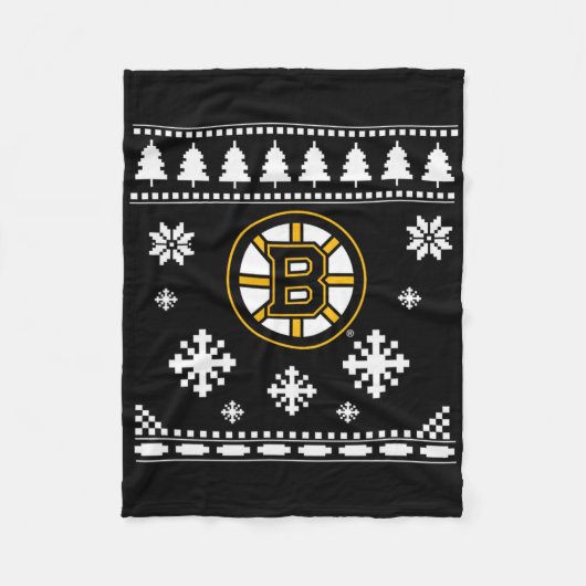 Boston Bruins Ugly Christmas Sweater Holidaze  フリースブランケット (正面)