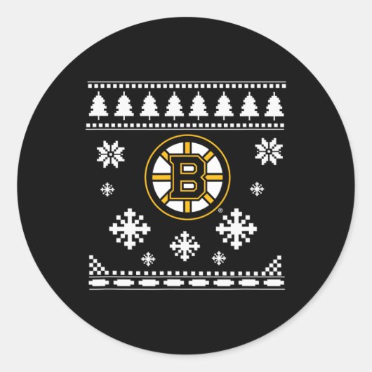 Boston Bruins Ugly Christmas Sweater Holidaze  ラウンドシール (正面)