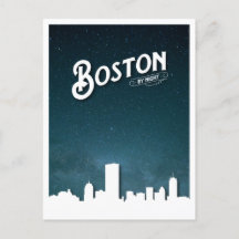 Boston by Night Skyline – ボストン、マサチューセッツ、U
