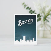 Boston by Night Skyline – ボストン、マサチューセッツ、U シーズンポストカード (スタンド正面)