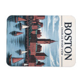 Boston Charles River Sailboats City Skyline Travel マグネット (横)