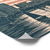 Boston Charles River Sailboats Skyline Art Vintage ポスター (角)