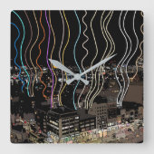 Boston City Lights スクエア壁時計 (正面)