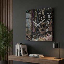 Boston City Lights スクエア壁時計