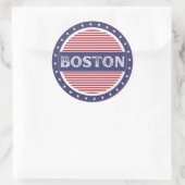 Boston City Pride Emblem – American Identity ラウンドシール (バッグ)