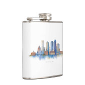 Boston City Skyline Watercolor | Modern Boston MA  フラスク (右)