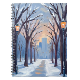 Boston Common | Winter Snowfall Watercolor ノートブック