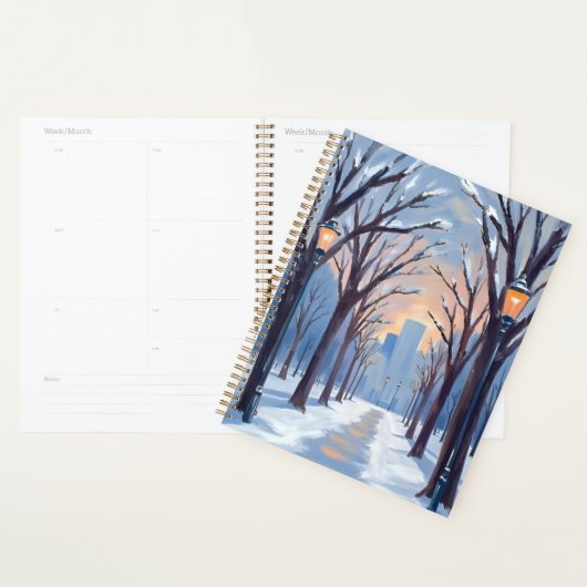 Boston Common | Winter Snowfall Watercolor プランナー手帳 (ディスプレー)
