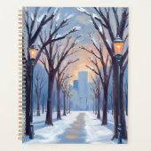 Boston Common | Winter Snowfall Watercolor プランナー手帳 (正面)