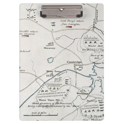 BOSTON-CONCORDの地図1775年 クリップボード (正面)