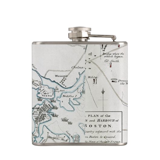 BOSTON-CONCORDの地図1775年 フラスク (裏面)