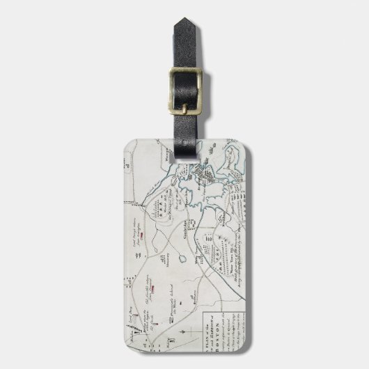 BOSTON-CONCORDの地図1775年 ラゲッジタグ (正面縦)