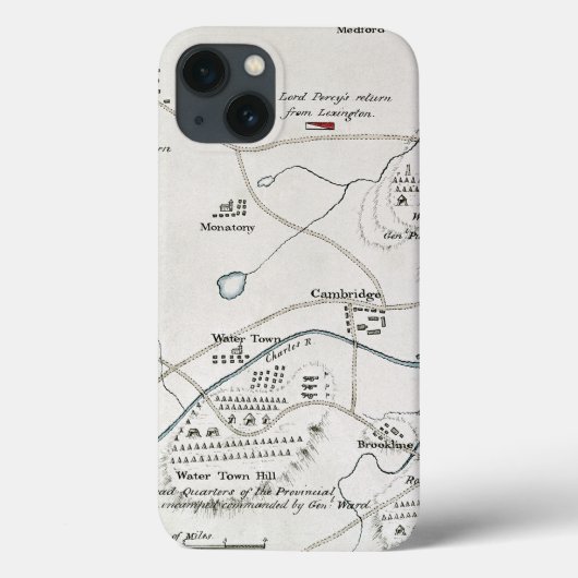 BOSTON-CONCORDの地図1775年 Case-Mate iPhoneケース (裏面)