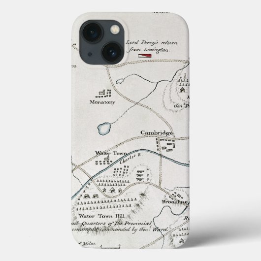 BOSTON-CONCORDの地図1775年 Case-Mate iPhoneケース (裏面)