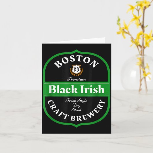 Boston Craft Brewery Boston Black Irish Stout Nove カード (黄色い花)