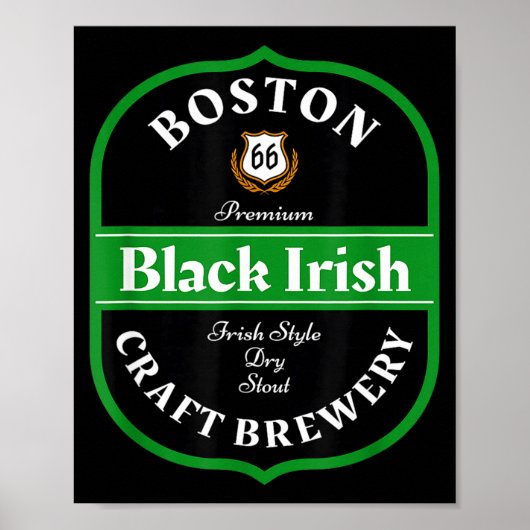 Boston Craft Brewery Boston Black Irish Stout Nove ポスター (正面)