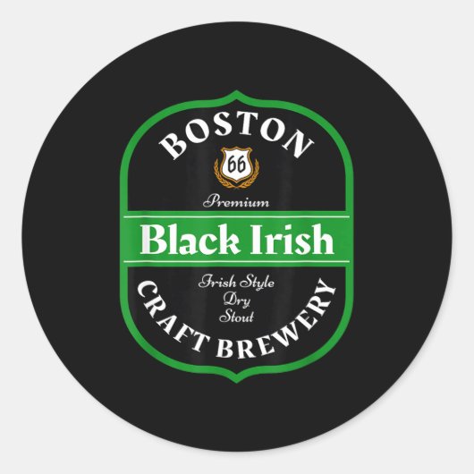Boston Craft Brewery Boston Black Irish Stout Nove ラウンドシール (正面)