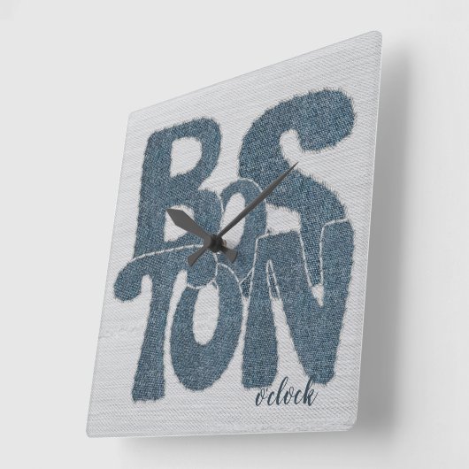 Boston Denim Letter スクエア壁時計 (傾斜)