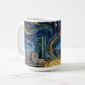 Boston Football Art 2026 Skyline Stadium Design コーヒーマグカップ (正面左)