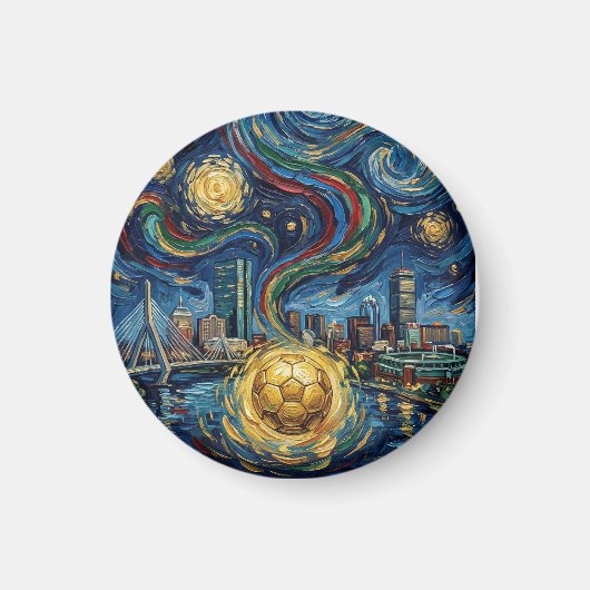 Boston Football Art 2026 Skyline Stadium Design マグネット (正面)