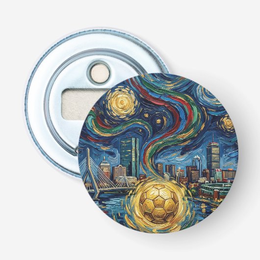 Boston Football Art 2026 Skyline Stadium Design 栓抜き (正面)