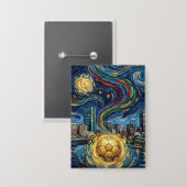 Boston Football Art 2026 Skyline Stadium Design 缶バッジ (正面/裏面)