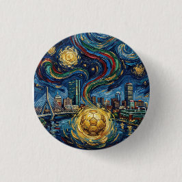 Boston Football Art 2026 Skyline Stadium Design 缶バッジ