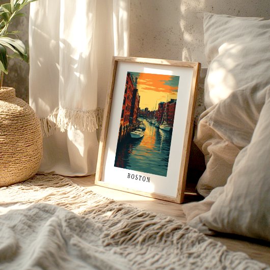 Boston Harbor Sunset Poster ポスター