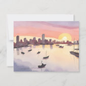 Boston Harbor | Watercolor City Massachusetts Card (正面)