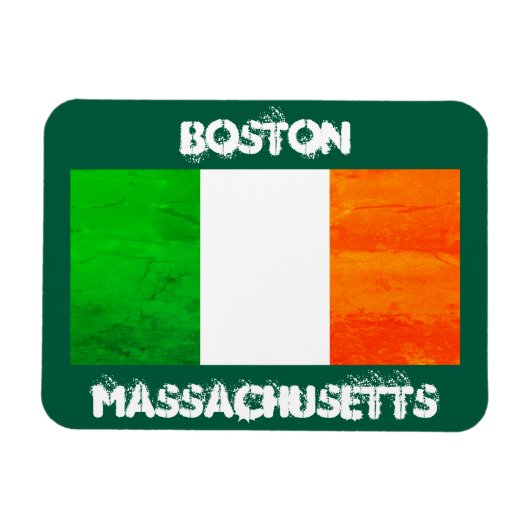 Boston Irish Flag Magnet – Massachusetts Souvenir マグネット (横)