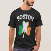 Boston Irish Flag ShamrockI St Patrick's Day Tシャツ (正面)