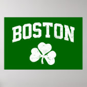 boston irish st patrick's shamrock clover southie ポスター (正面)