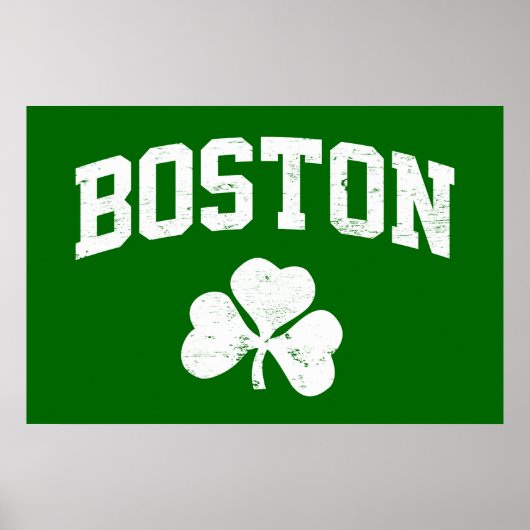 boston irish st patrick's shamrock clover southie ポスター (正面)