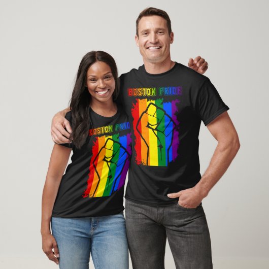 Boston LGBT Pride Month LGBTQ Rainbow Flag Gay Les Tシャツ (ユニセックス)
