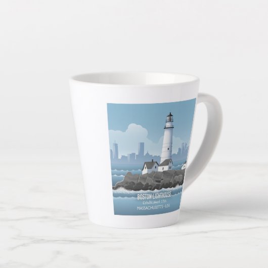 Boston Lighthouse カフェラテマグ (右アングル)