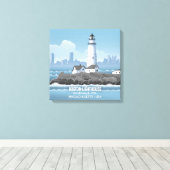 Boston Lighthouse キャンバスプリント (インサイチュ (ウッドフロア))