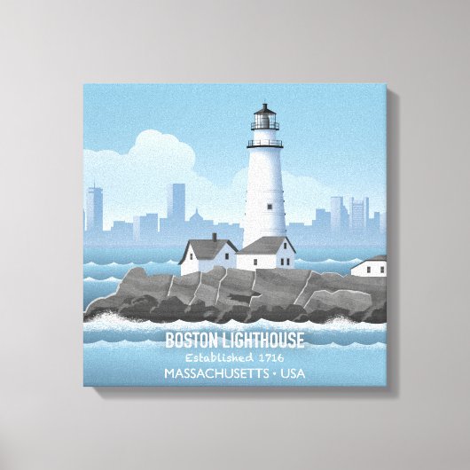 Boston Lighthouse キャンバスプリント (正面)