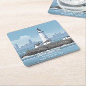 Boston Lighthouse スクエアペーパーコースター (アングル)