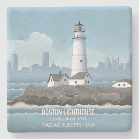 Boston Lighthouse ストーンコースター (正面)