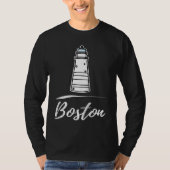 Boston lighthouse Massachusetts Raglan Baseball Tシャツ (正面)