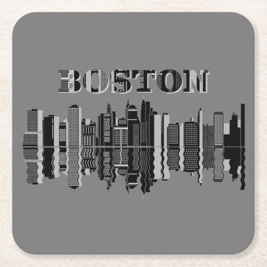 Boston logo スクエアペーパーコースター (正面)