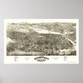 Boston, MA Panoramic Map - 1880 ポスター (正面)
