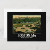 Boston MA, Public Garden 1910sヴィンテージ インスパイア ポストカード (正面/裏面)