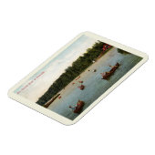 Boston MA, The Charles River at Riverside,ヴィンテージ マグネット (左側)